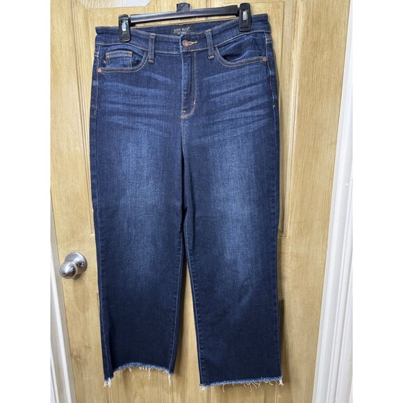 Judy Blue Denim - Judy Blue Womens 9 / 29 High Waist Cropped Wide Leg Jeans  Dark Stretch JB82517